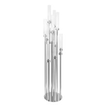 Round Twelve Arm Cluster Candle Holder 54"- Silver