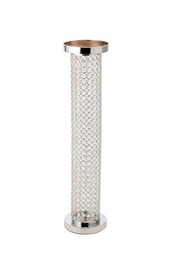 Crystal Cylinder Centerpiece - Silver