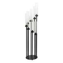 42" Tall Eight Arm Round Cluster Candle Holder - Black
