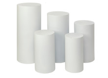 Metal Cylinder Pedestals Display 5pc/set - White