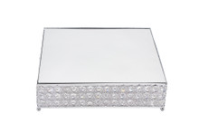 Square Crystal Cake Stand 14" - Silver