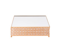 Square Crystal Cake Stand 12" - Gold