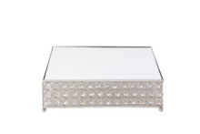 Square Crystal Cake Stand 12" - Silver