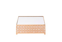 Square Crystal Cake Stand 10" - Gold