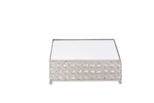 Square Crystal Cake Stand 10" - Silver