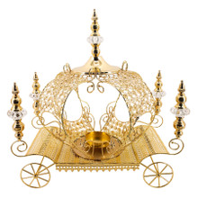 Crystal Pumpkin Carriage Candle Holder 23½" - Gold