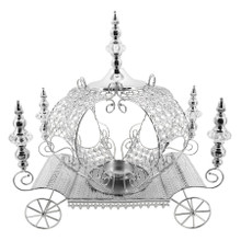Crystal Pumpkin Carriage Candle Holder 23½" - Silver