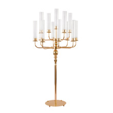 13 Head Candle Holder with Cylinder Shade 49" - Gold