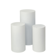 Metal Cylinder Pedestals Display 3pc/set - White