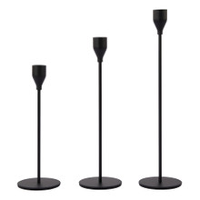 Metal Candle Holder Stand 3pc Set - Black