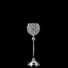 Crystal Ball Candle Holder Stand 13" - Silver