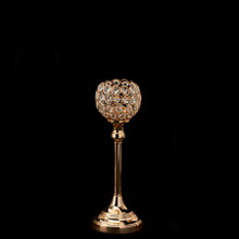Crystal Ball Candle Holder Stand 13" - Gold