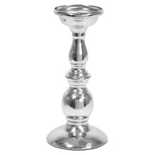 Metal Candle Holder 8¾" - Silver