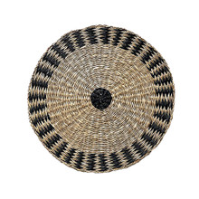 Case of 50 Round Seagrass Charger - Natural And Black  15"