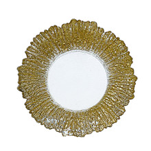 Case of 12 Glass Charger Gold Plates, 13"
