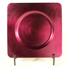 Case of 36 Square Charger For Round Dish In Purple-Burgundy, 13"