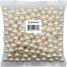 Medium Ivory Undrilled Plastic Faux Pearls - 1/2", 14mm - Case of 36 bags
