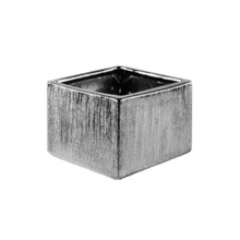 Textured Silver Low Square Block - 6.25"W X 6.25"L X 4"H - Case of 12