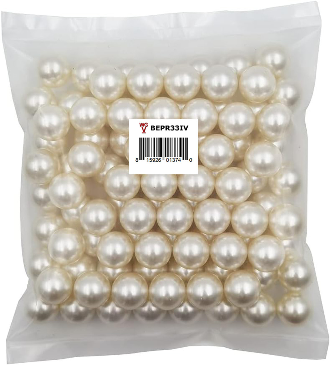 Large Ivory Undrilled Plastic Faux Pearls 3 4
