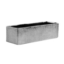Textured Silver Long Flat Rectangle - 14" x 4" x 4" - Case of 4