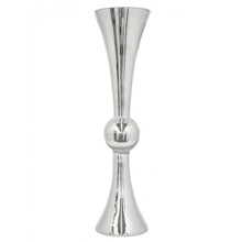 36 Inch Silver Reversible Trumpet Vase - 2 Pieces