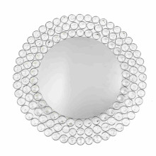 Case of 8 Silver Wired Metal Acrylic Crystal Beaded Charger Plate - 14"