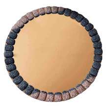 Case of 8 Bronze Glitter Jeweled Rim Glass Mirror Charger Plates - 13"