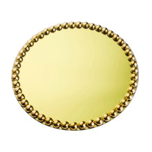 Case of 8 Gold Mirror Glass Charger Plates with Pearl Beaded Rim - 13"