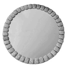 Case of 8 Silver Glitter Jeweled Rim Glass Mirror Charger Plates - 13"