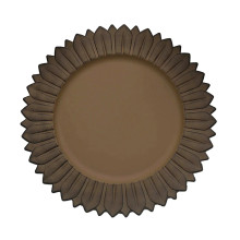 Case of 24 Matte Natural Sunflower Disposable Charger Plates, Plastic Round Dinner Serving Trays - 13"
