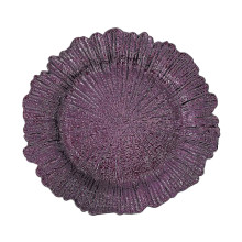Case of 24 Purple Round Reef Acrylic Plastic Charger Plates, Dinner Charger Plates - 13"