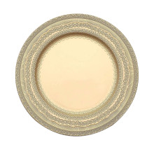 Case of 24 Gold Boho Lace Embossed Acrylic Plastic Charger Plates - 13"