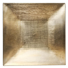 Case of 24 Metallic Gold Square Rim Acrylic Charger Plates, Modern/Glam Table Decor - 12"