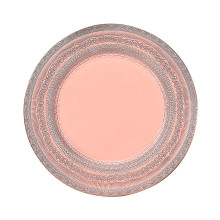 Case of 24 Rose Gold Boho Lace Embossed Acrylic Plastic Charger Plates - 13"