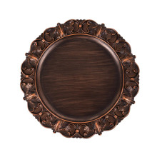 Case of 24 Dark Brown Retro Baroque Acrylic Charger Plates With Ornate Embossed Rim, Round Aristocrat Style Plastic Serving Plates - 13"