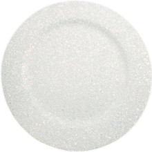 Case of 24 Iridescent Blue Glitter Acrylic Plastic Round Charger Plates - 13"