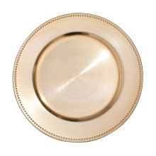 Case of 24 Beaded Gold Acrylic Charger Plate, Plastic Round Dinner Charger Event Tabletop Decor - 13"