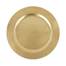 Case of 24 Metallic Gold Round Acrylic Plastic Charger Plates, Dinner Party Table Decor - 13"