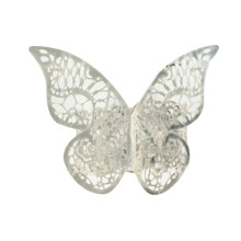 Case of 48 Metallic Silver Foil Laser Cut Butterfly Paper Napkin Rings, Chair Sash Bows, Serviette Holders