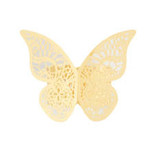 Case of 48 Champagne Shimmery Laser Cut Butterfly Paper Chair Sash Bows, Napkin Rings, Serviette Holders