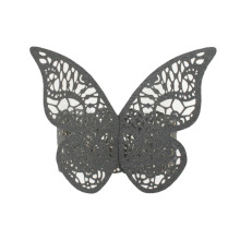 Case of 48 Black Shimmery Laser Cut Butterfly Paper Chair Sash Bows, Napkin Rings, Serviette Holders
