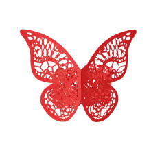 Case of 48 Red Shimmery Laser Cut Butterfly Paper Chair Sash Bows, Napkin Rings, Serviette Holders