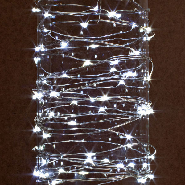 Case of 12 Cool White LED String Battery Operated 10'L