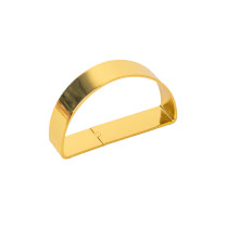 Case of 48 Shiny Gold Metal Semicircle Napkin Rings, D-Shaped Serviette Buckle Napkin Holders - 2"