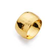 Case of 48 Metallic Gold Hammered Pattern Metal Napkin Rings