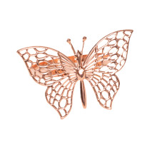 Case of 48 Rose Gold Metal Butterfly Napkin Rings, Decorative Laser Cut Cloth Napkin Holders
