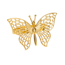 Case of 48 Gold Metal Butterfly Napkin Rings, Decorative Laser Cut Cloth Napkin Holders