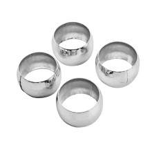 Case of 48 Metallic Silver Hammered Pattern Metal Napkin Rings