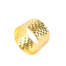 Case of 48 Shiny Gold Basket Weave Napkin Rings, Metallic Napkin Holders