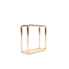 Case of 48 Gold Metal Hollow Square Napkin Rings, Modern Geometric Cube Napkin Holders - 2"